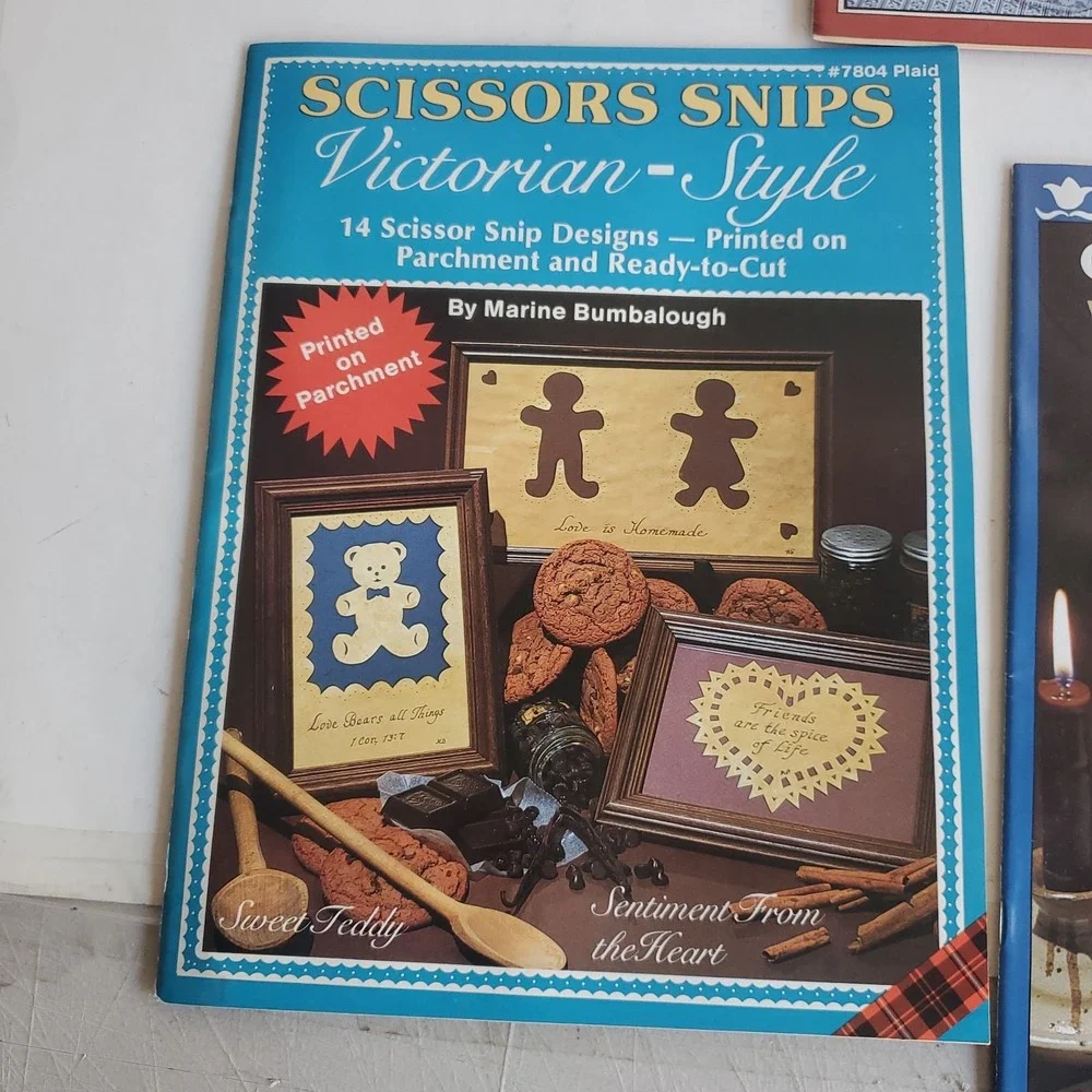 Country Scissor Snips Workbook Lot 3 Victorian Keepsake Vintage NOS